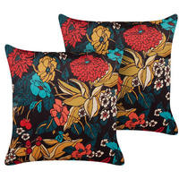 DEKOKISSEN 2er-Set Bunt 45/45 cm Protea - Multicolor, Textil (45/45cm) - Beliani