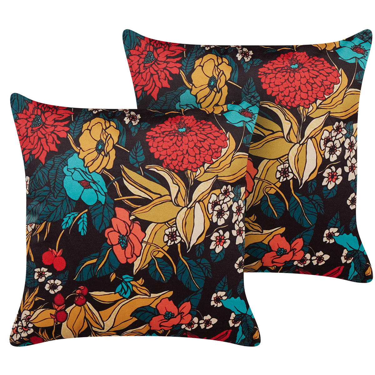 DEKOKISSEN 2er-Set Bunt 45/45 cm Protea - Multicolor, Textil (45/45cm) - Beliani
