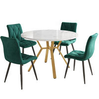 ESSGRUPPE DE-39168 runder Tisch mit 4 Stühlen Grün - Grün, Holzwerkstoff (100/75/100cm) - ComfortXL