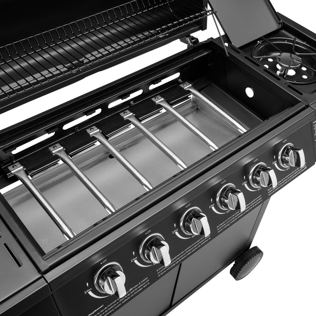 GASGRILL BASIC 6+1 - Schwarz, Metall (141/103/50cm) - TAINO