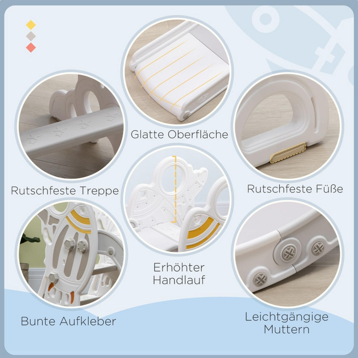 KINDERRUTSCHE für 1,5–3 Jahre Grau 157 x 46,5 x 80 cm - Grau, Kunststoff (46.5/80/157cm) - Korfee