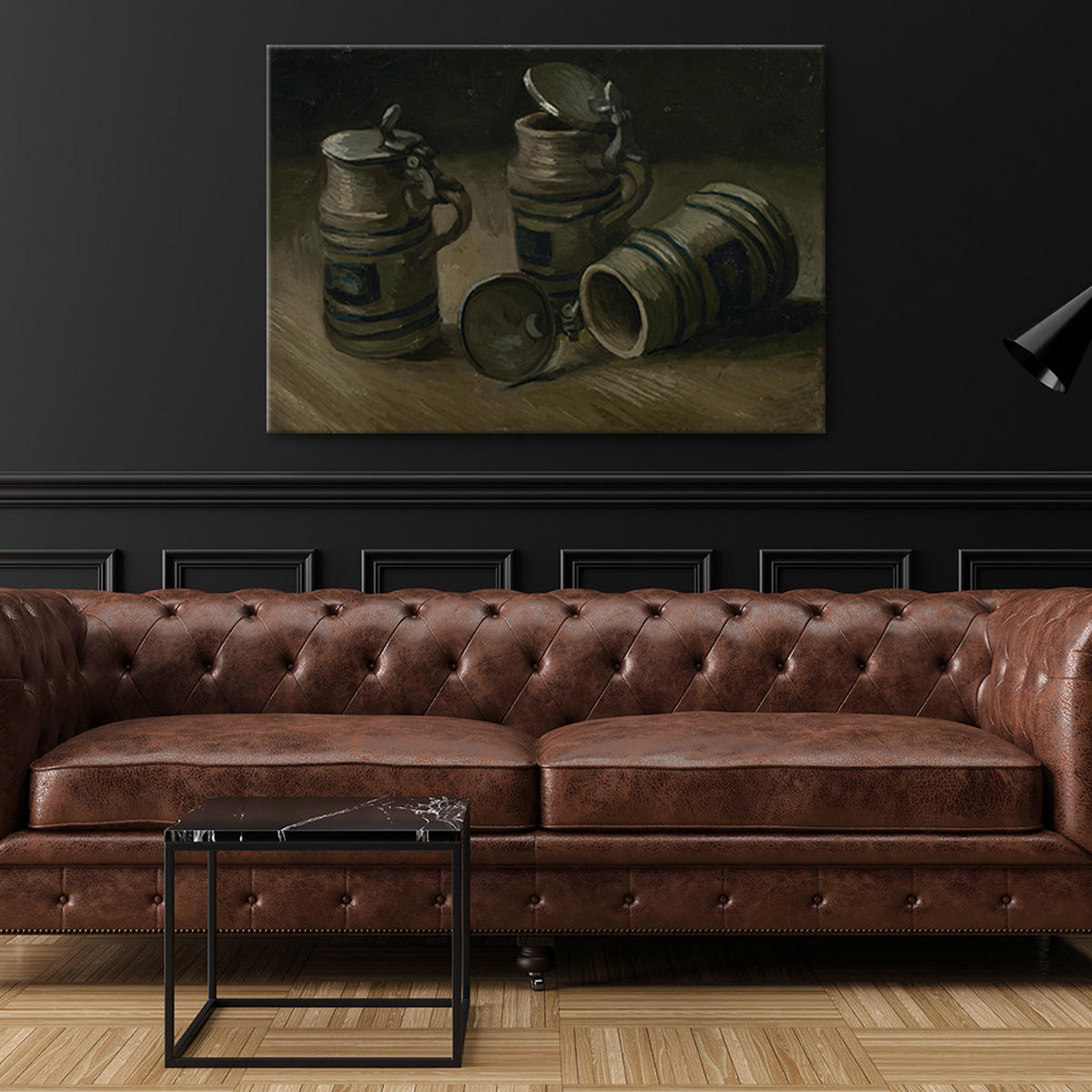 WANDBILD bierkrüge v. van Gogh - Multicolor, Textil (60/40cm) - Feeby