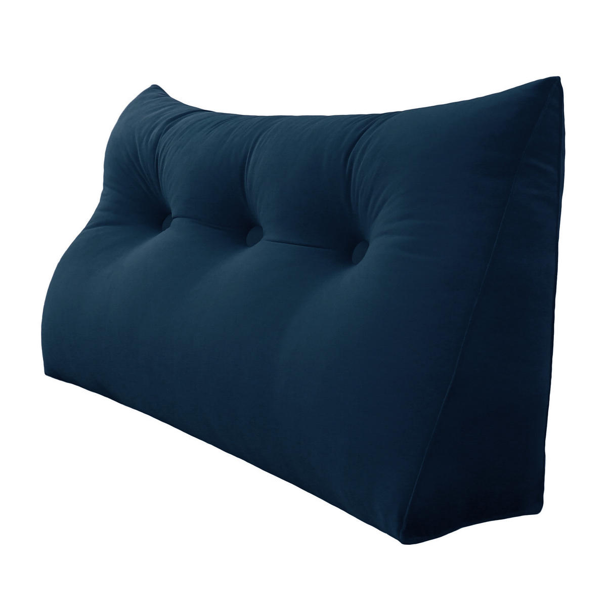RÜCKENKISSEN für Bett Samt Blau 100 cm - Blau, Textil (50/100cm) - Vercart