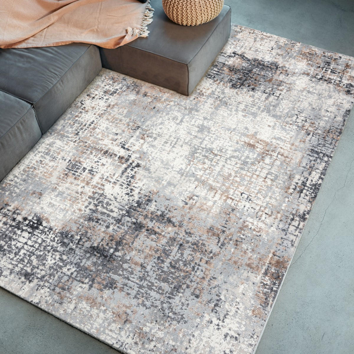 TEPPICH Beige Creme abstrakt - 200 x 300 cm - Grau, Textil (200/300cm) - Mazovia