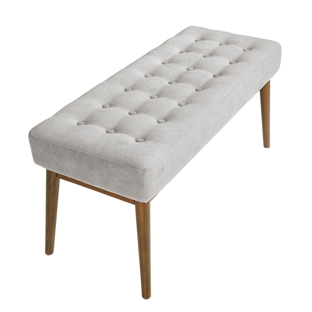 HOCKERBANK Grau Walnuss 100/40/45 cm - Walnussfarben/Grau, Textil (100/45/40cm) - ANGEL CERDA