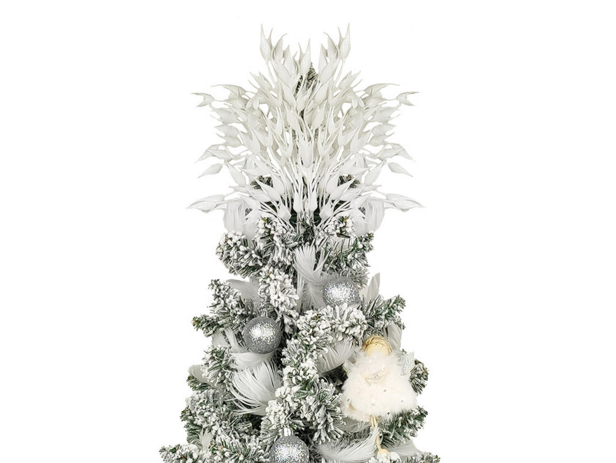 WEIHNACHTSORNAMENTE 12er-Set Ornamente silber mit Glitzer 4 cm - Silberfarben, Kunststoff (4/4/4cm) - LAALU