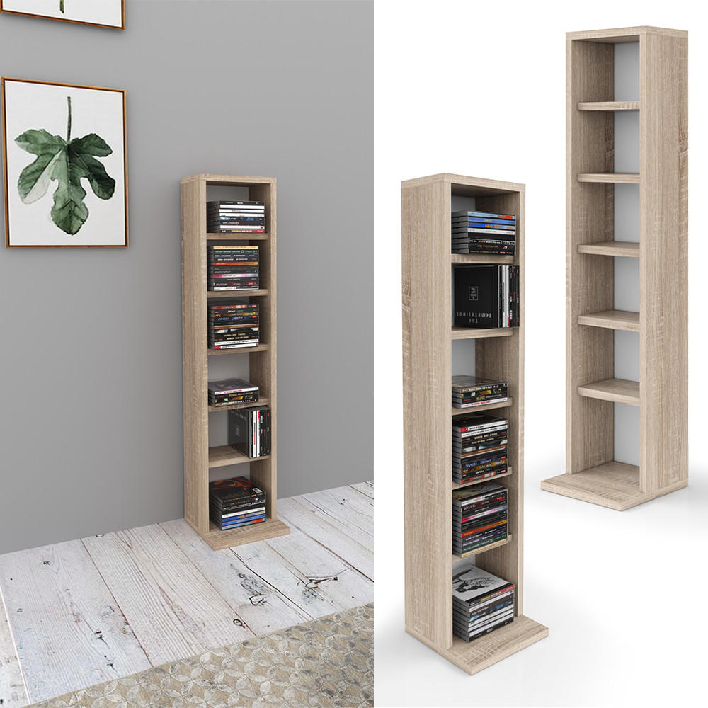 CD-REGAL Sonoma 21 x 91.8 cm - Sonoma Eiche, Holzwerkstoff (21/91.8/20cm) - Vicco