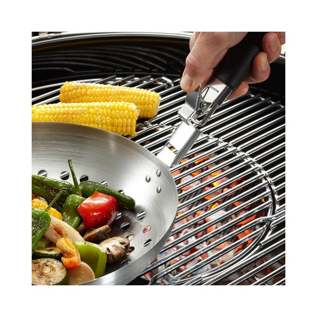 GRILLKORB Silber 48.5/28/17 cm 89250 - Silberfarben, Textil (48.5/28/17cm)
