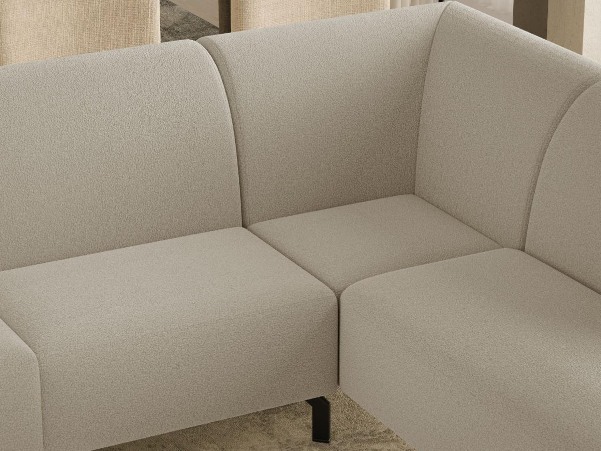 ECKSOFA Regento Beige Rechts - Beige/Schwarz, Holz/Textil (218/277cm) - Graingold