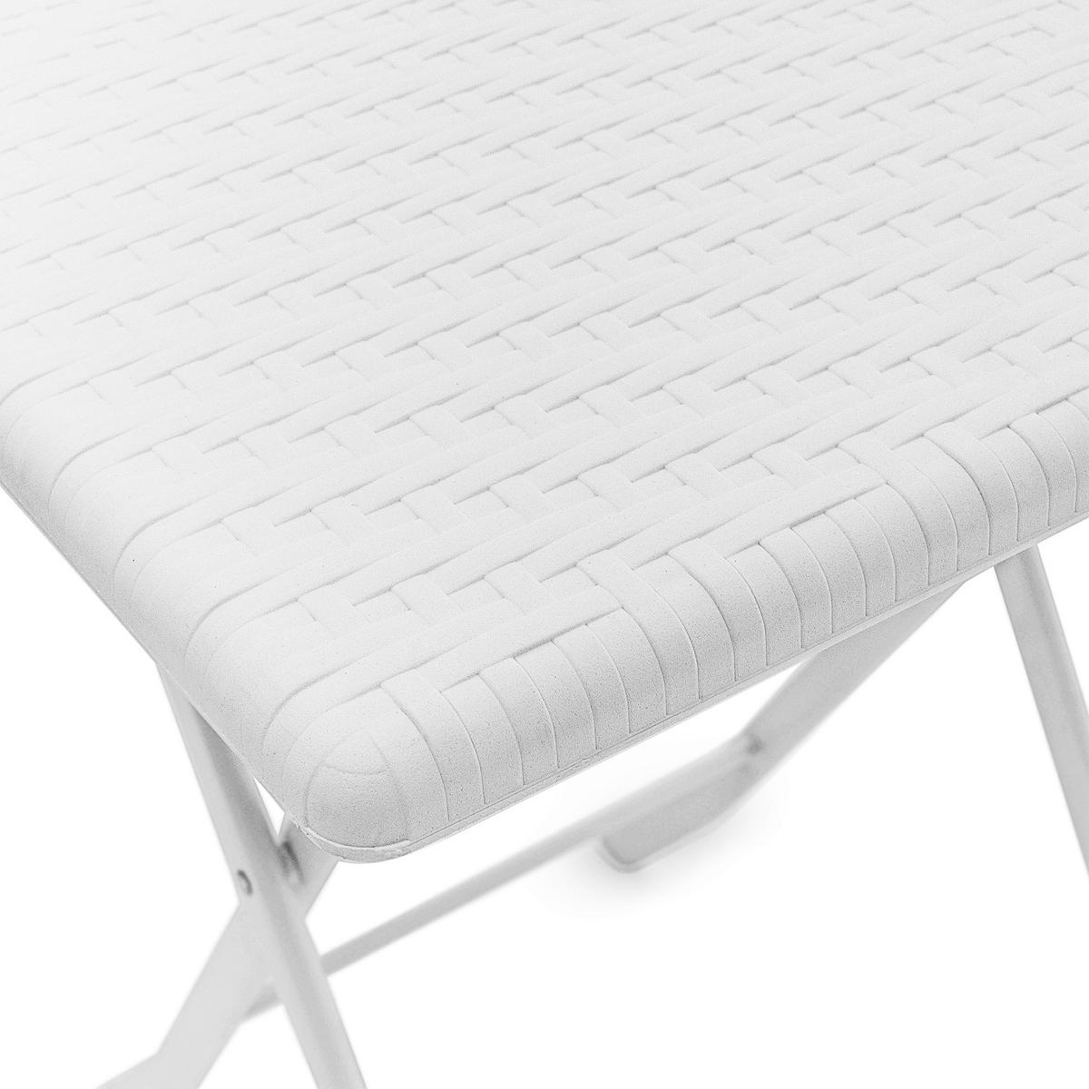 GARTENTISCH - Weiß, Kunststoff/Metall (61.5/61.5/74cm) - Relaxdays