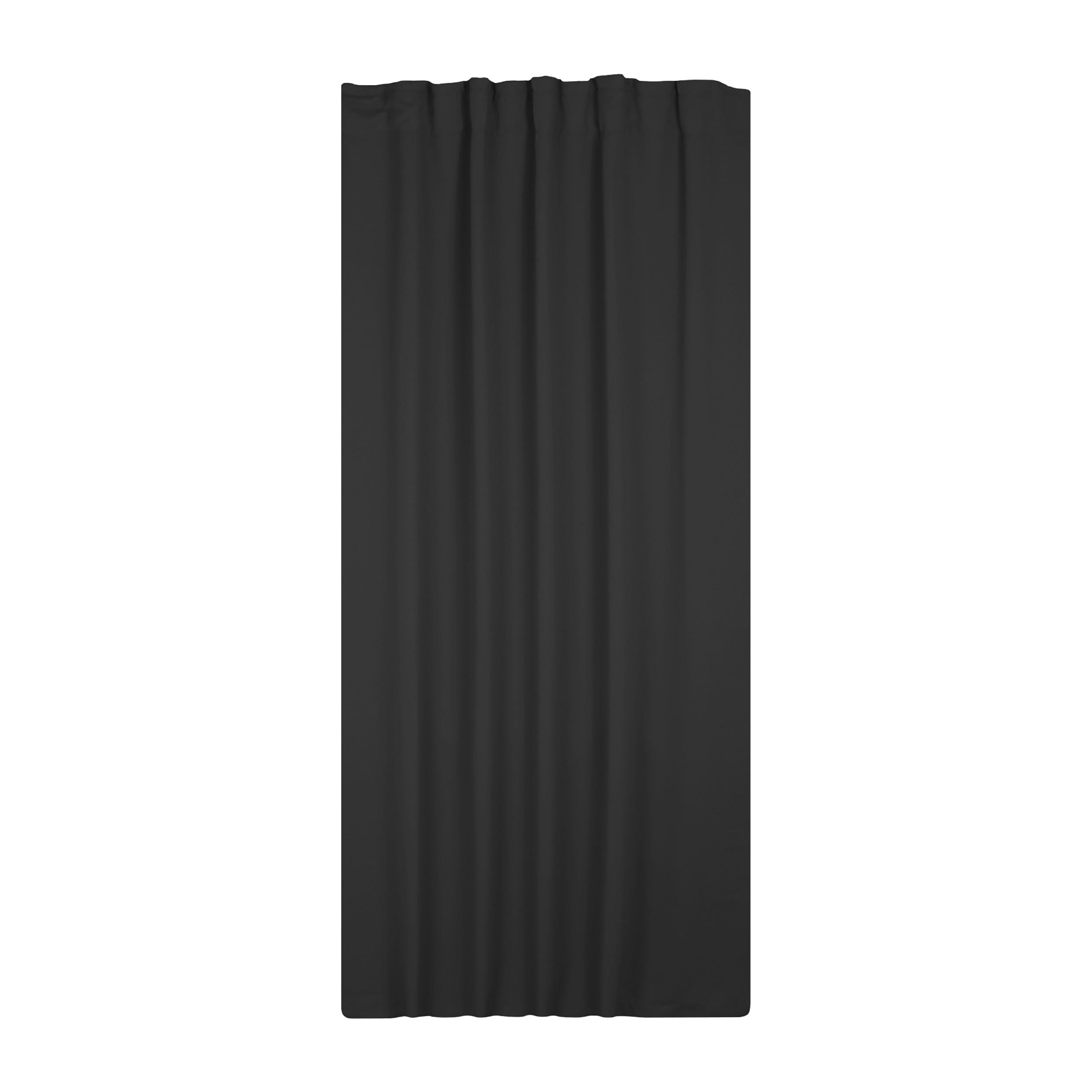 VERDUNKELUNGSVORHANG Kräuselband 140/245 cm Schwarz - Schwarz, Textil (140/245cm) - TiborTex