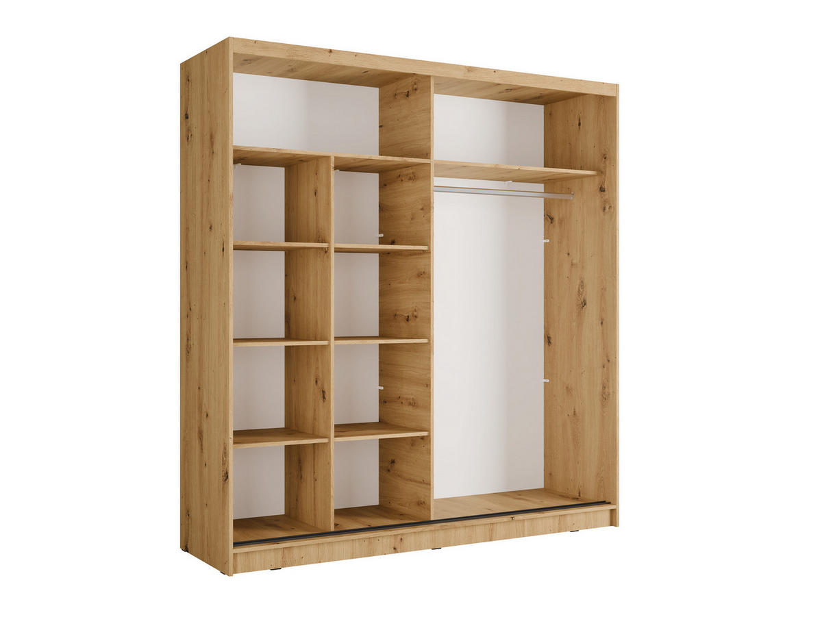 SCHIEBETÜRENSCHRANK ALUNA 11 - 205/215/62 cm 2-Türig Artsian Oak/Grau Graphite - Eiche Artisan/Grau, Holz/Holzwerkstoff (205/215/62cm)