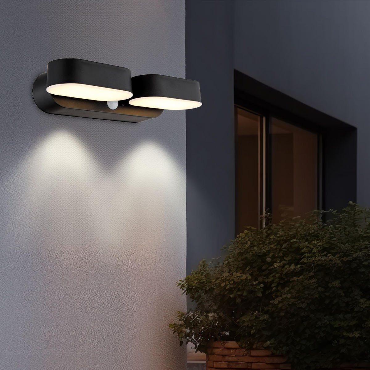 LED AUSSENLEUCHTE Kunststoff Schwarz - Schwarz, Kunststoff (23/10.3/55cm) - Globo Lighting