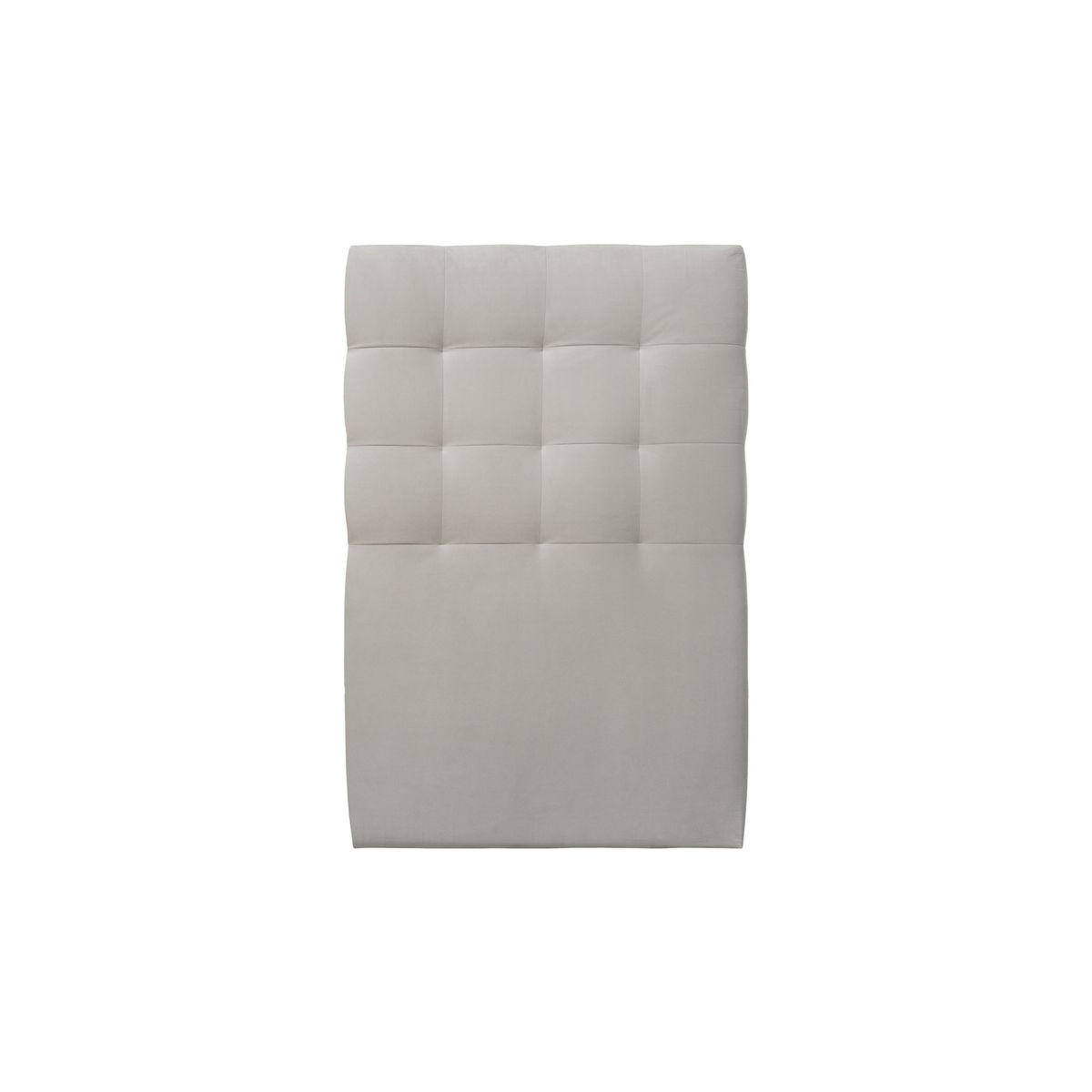 KOPFTEIL gepolstert - Gesteppt – hellgrauer Samtstoff - 90 cm - Beige/Hellgrau, Karton/Holz (90/120/10cm) - Sommeil de Plomb
