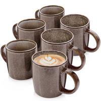 KAFFEEBECHER SET KAIRO GRAPHIT - 6 teilig aus Steingut - Braun, Keramik (0.4L) - Sänger