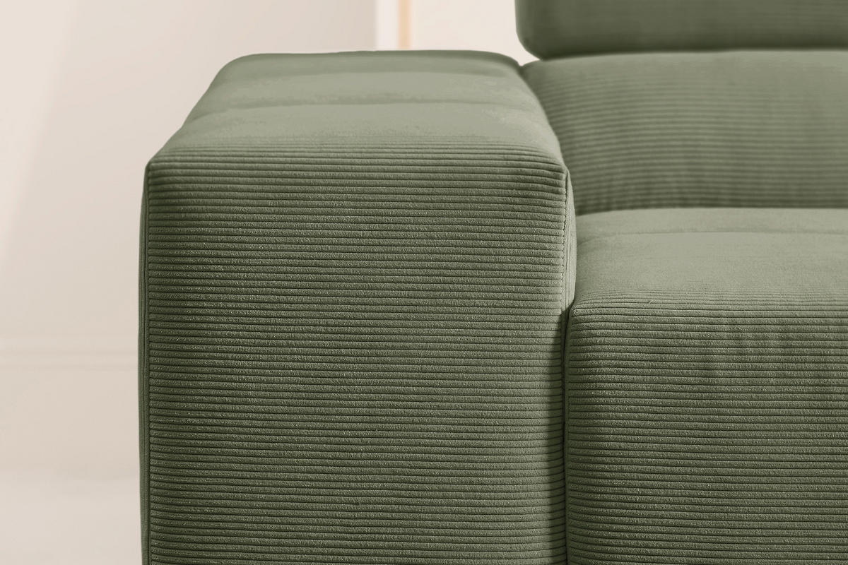ECKSOFA NEVADA Dunkelgrün Cord - Dunkelgrün/Schwarz, Kunststoff/Textil (319/215cm) - KAWOLA