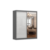 SCHIEBETÜRENSCHRANK - Ben 35bs (Graphit, 183 cm) - Graphitfarben, Holzwerkstoff (183/218/61cm) - Möblo