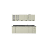 KÜCHENZEILE 260 cm - IRMA KS3-G260 - in Kaschmir Moderne Küchenmöbel ohne Geräte - Kaschmir/Schwarz, Holz/Holzwerkstoff (260/213.3/52.4cm) - Royal24_Markt