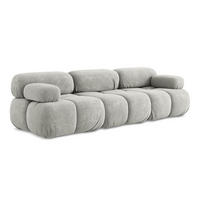 3-SITZER SOFA Chenille Stoff Grau - Hellgrau/Schwarz, Kunststoff/Textil (285/70/96cm) - LaMiaSofa
