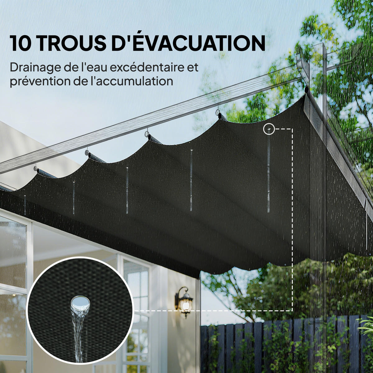 DACH für Pergola DE-12580 250/255 cm Dunkelgrau - Dunkelgrau, Textil (255/6/250cm) - ComfortXL