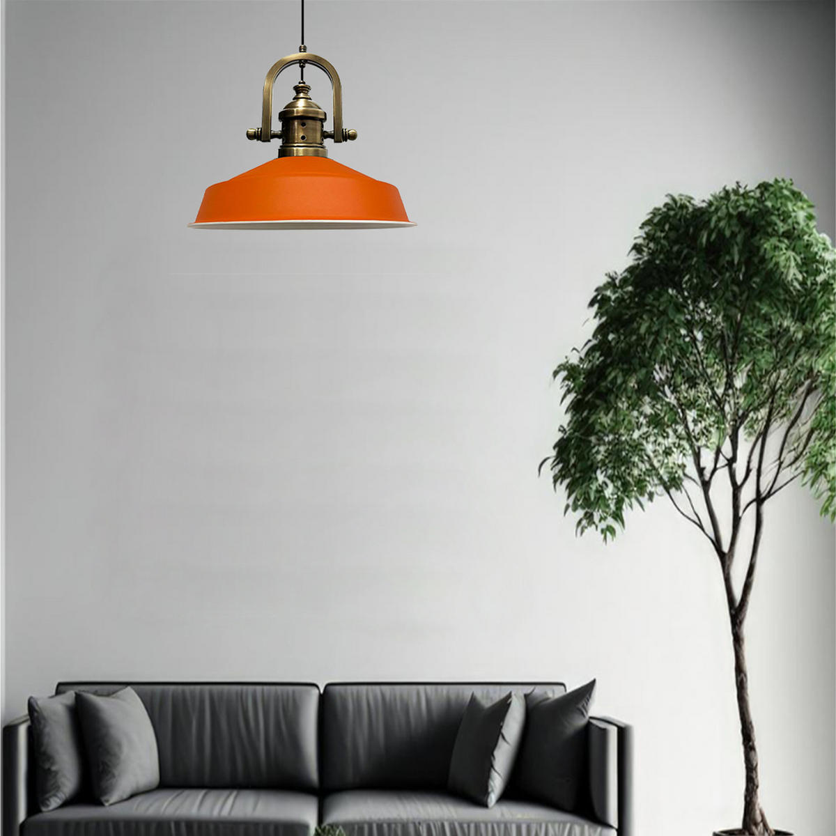 HÄNGELAMPE Industrial Asletl-Marine Vintage 41/33 cm - Orange, Metall (33/41/33cm) - Bamyum