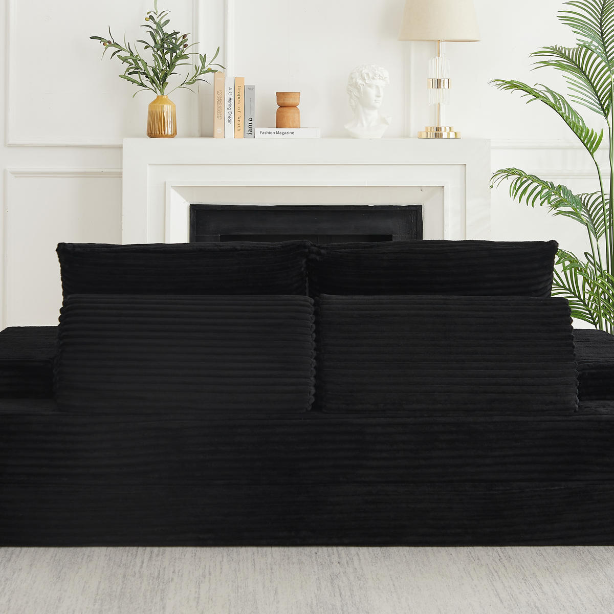 SCHLAFSOFA 211 cm frei kombinierbar mit dreieckigen Rückenlehnen, DE-42722, Grau - Schwarz, Textil (211.5/62/106.5cm) - ComfortXL