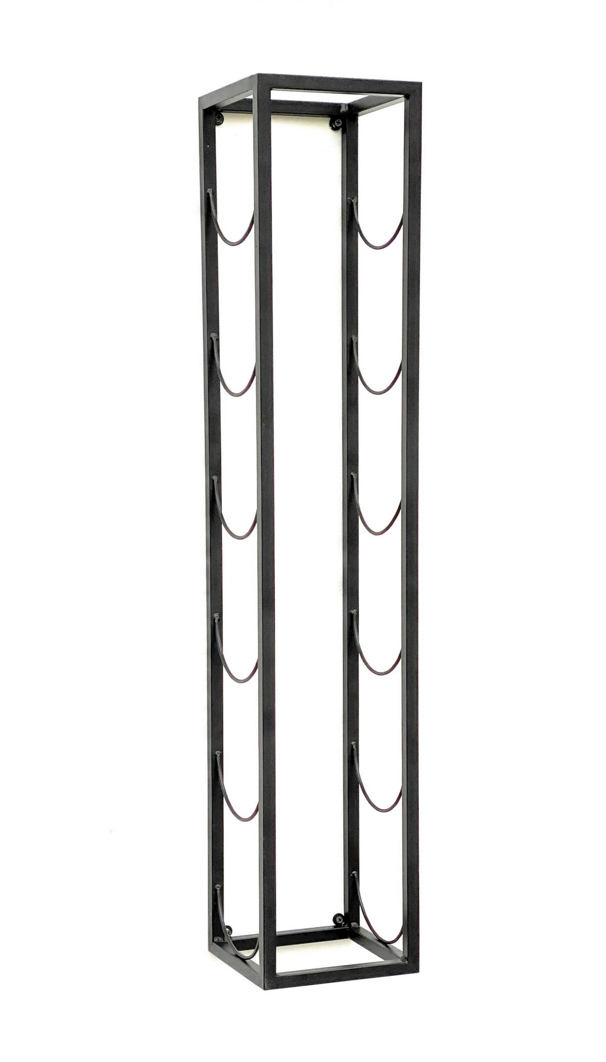 WEINREGAL für 6 Flaschen Metall Wand 80 cm Schwarz 96238 - Schwarz, Metall (15/80/15cm) - DanDiBo