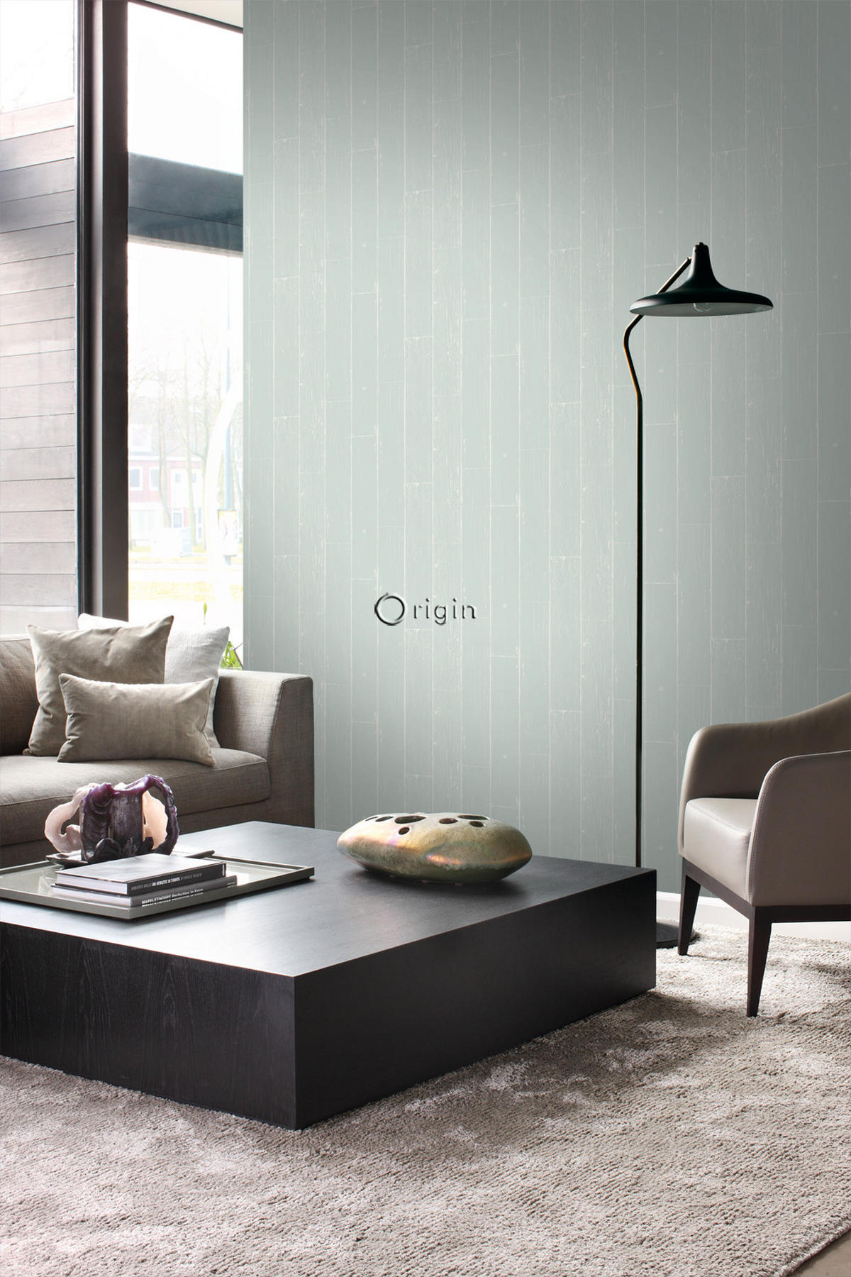 TAPETE Holz-optik 53 cm x 10.05 m - Türkis, Papier (53/1000cm) - Origin Wallcoverings