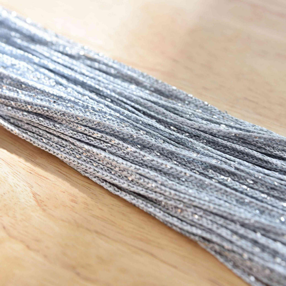FADENGARDINE Shanghai HxB 230x100 cm Grau Lurex - Grau, Textil (100/230cm) - Gardinenbox
