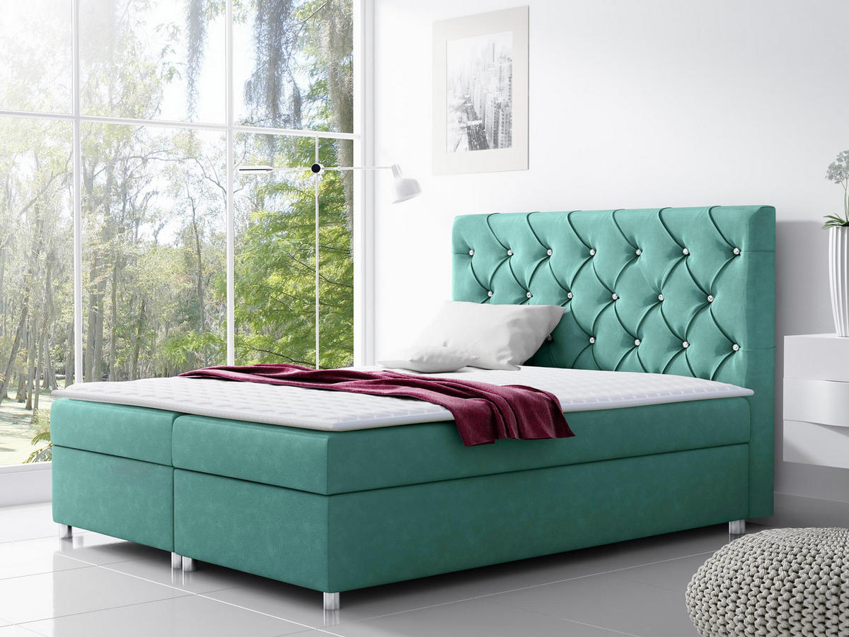 BOXBETT Roma - Türkis, Holz (120/200cm) - MIRJAN24