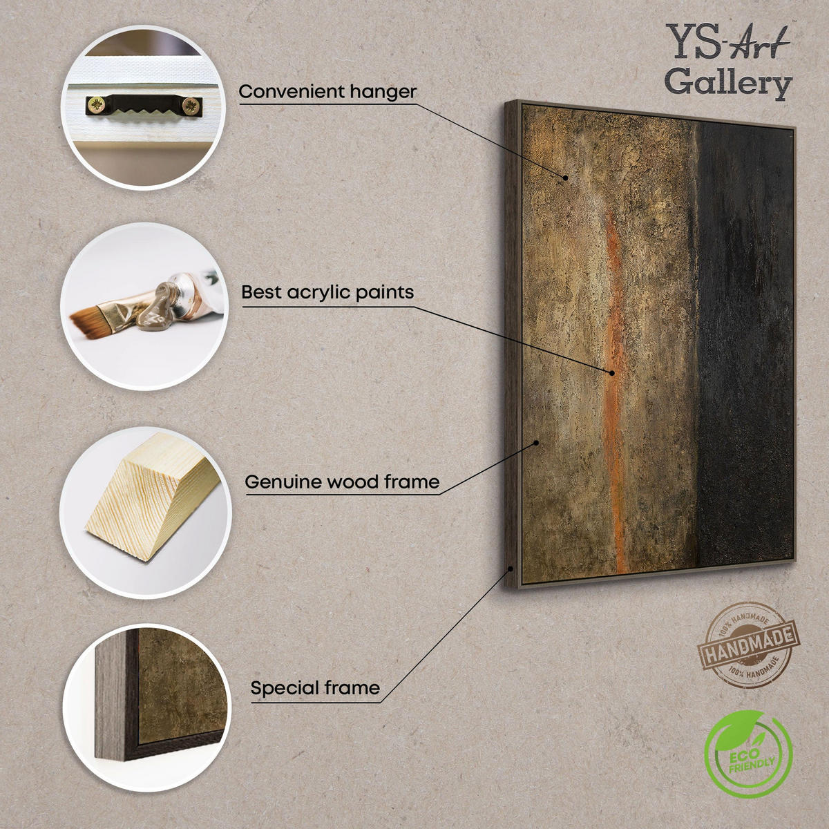 GEMÄLDE Tiefe der Zeit Schattenfugenrahmen Grau 120x80 cm - Grau, Holz (120/80cm) - YS-art gallery