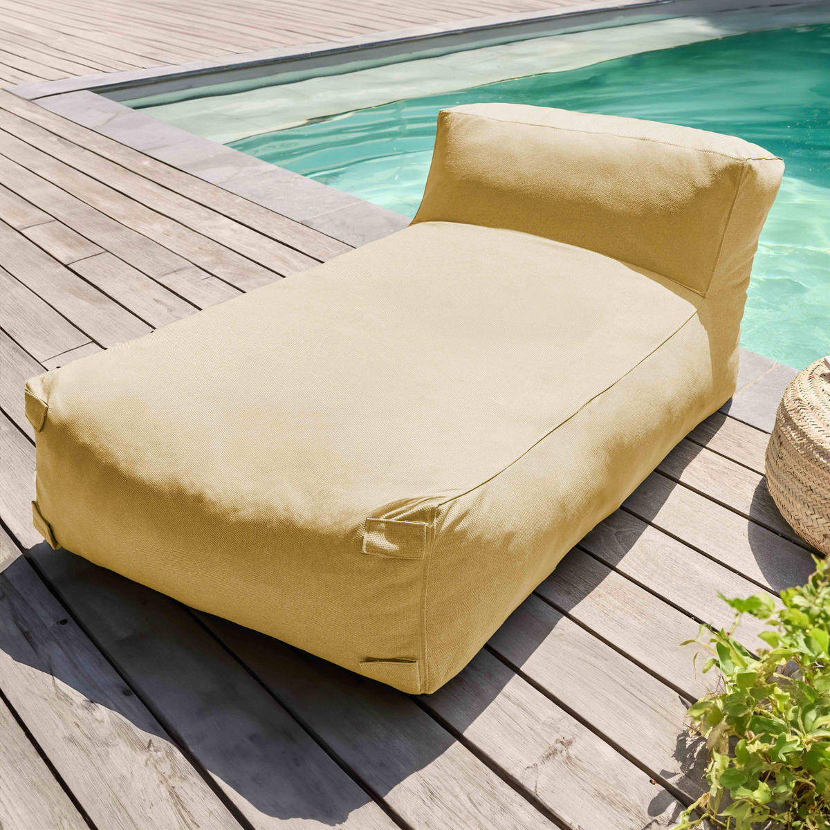 GARTENSOFA mit 3 Sitzplätzen, Hellgelb - Gelb, Textil (85/65/255cm) - Oviala