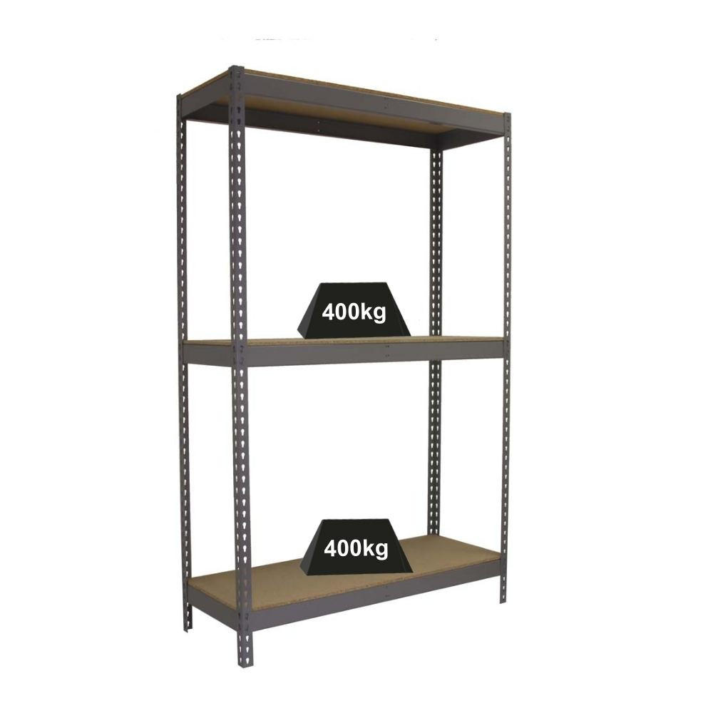 SCHWERLASTREGAL BIG WOOD YETI THREE | HxBxT 200x150x45cm | Fachlast 400kg | Grau - Grau, Metall (150/200/45cm) - PROREGAL