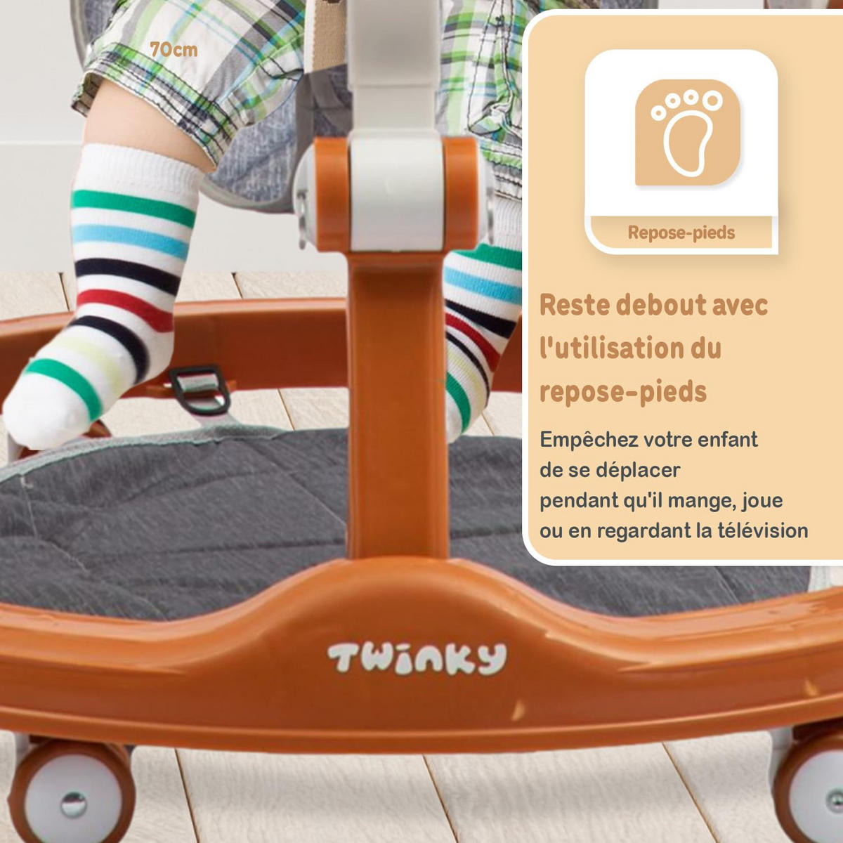 LAUFLERNWAGEN mit Spielset & Bodenmatte Braun - Braun, Kunststoff (70/70cm) - Twinky