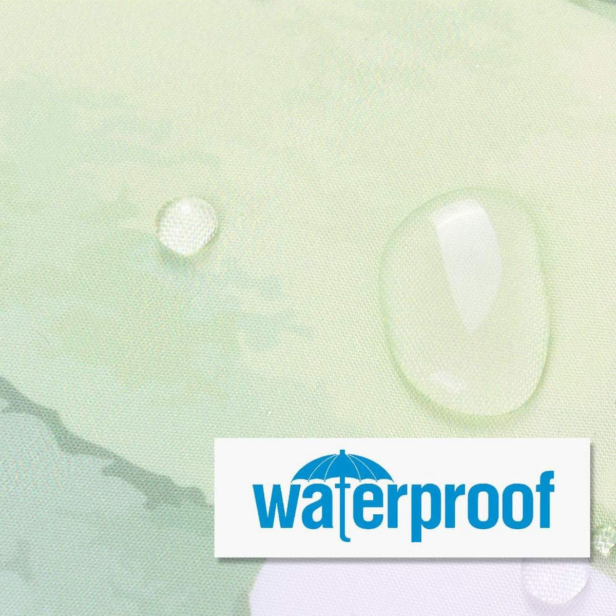 DUSCHVORHANG Blätter Grün Polyester Schnell Trocknend Wasserabweisend mit Haken - Grün, Kunststoff (180/200cm) - MCBOSON