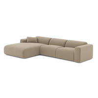 ECKSOFA LINKS Bouclé-Stoff Taupe 280cm - Taupe, Textil (165/280cm) - Sia Home