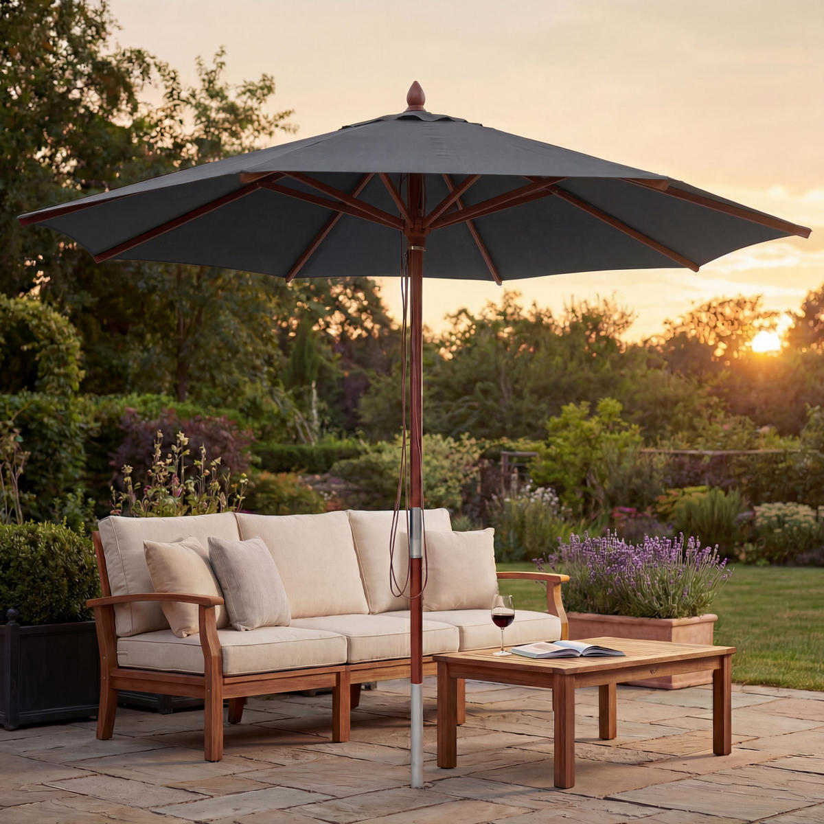 SONNENSCHIRM C57B Anthrazit - Anthrazit, Textil (400/400cm) - MCW