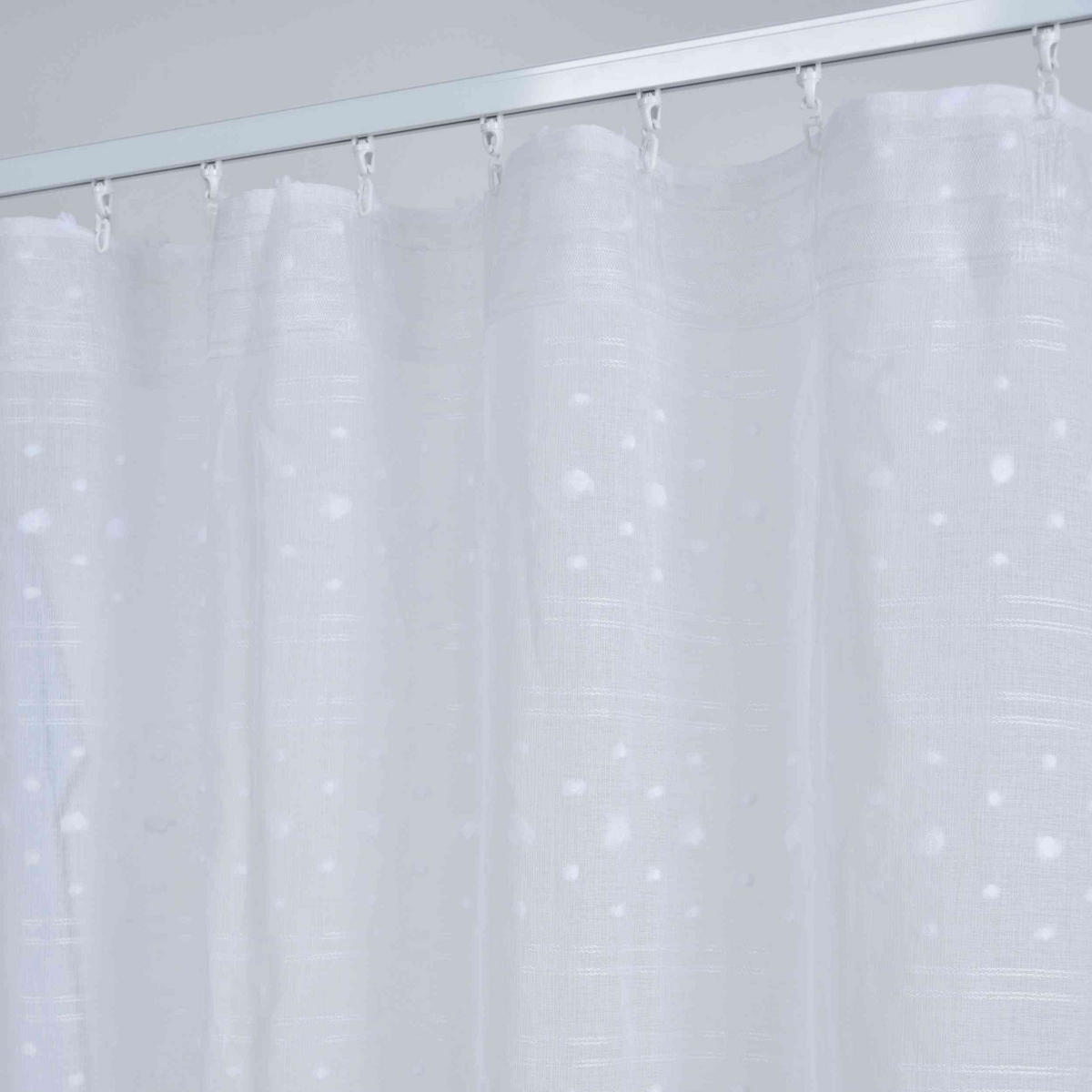 GARDINE VALENCIA HxB 245x145 cm Natur Snowflakes - Weiß, Textil (145/245cm) - Gardinenbox