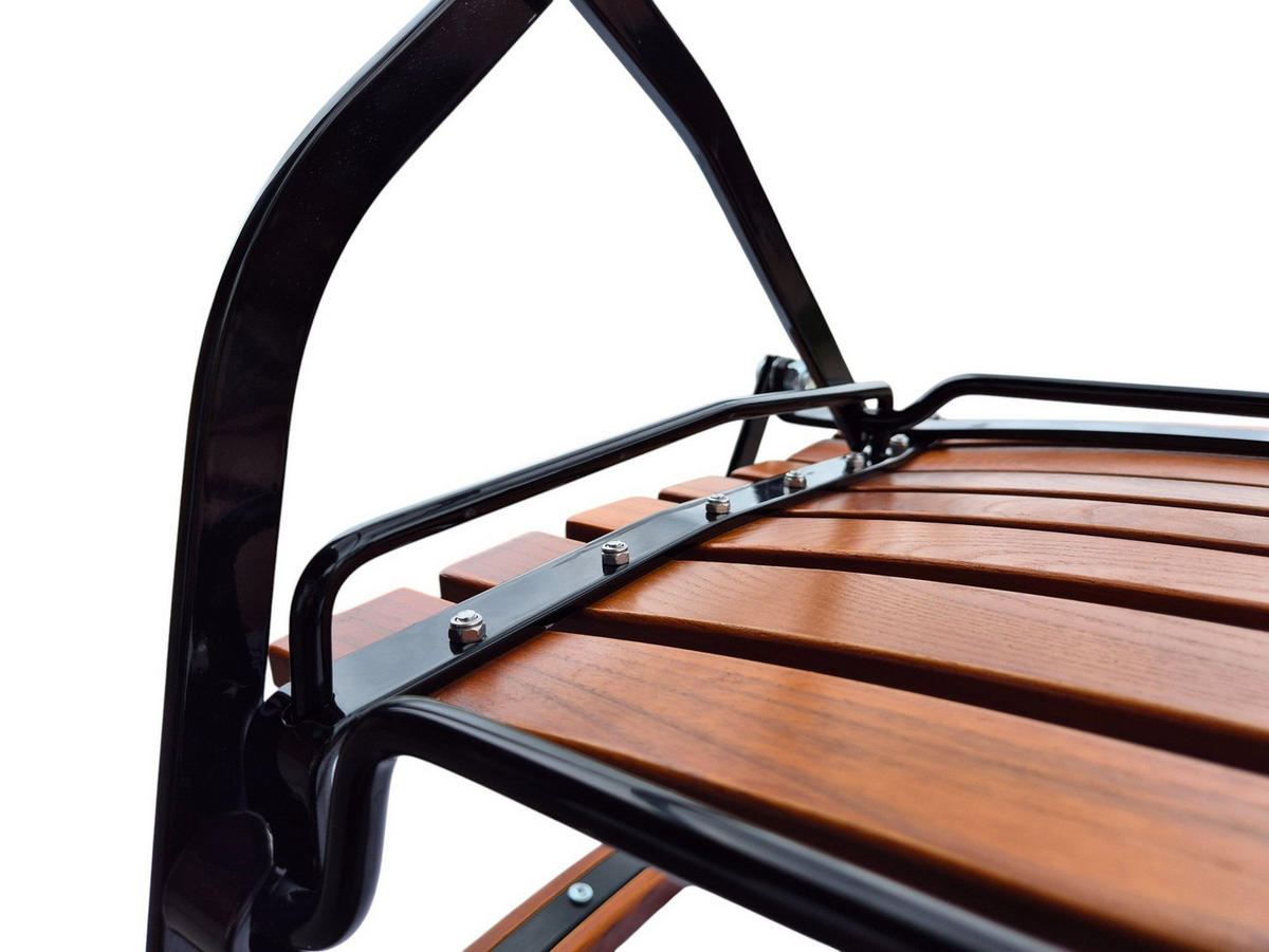 BIERGARTENSESSEL BAVARIA Mit Armlehne 1 Sitzer 90x42x46cm Klappbar Eschenholz Schwarz/Braun - Braun, Holz (46/90/42cm) - CHEFGASTRO