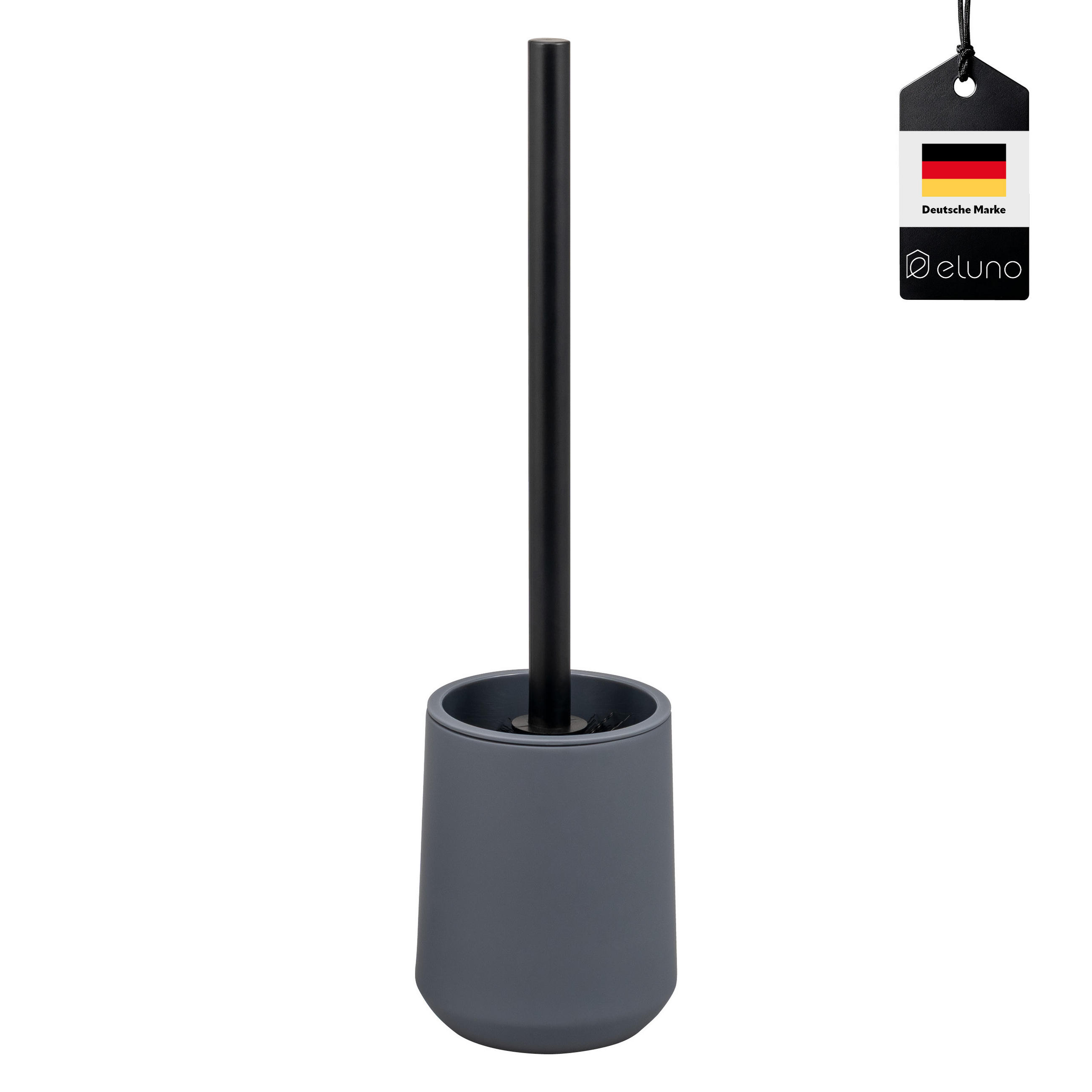 WC-GARNITUR TESERO, Kunststoff, grau - Grau, Kunststoff (10.5/39.5/10.5cm) - eluno