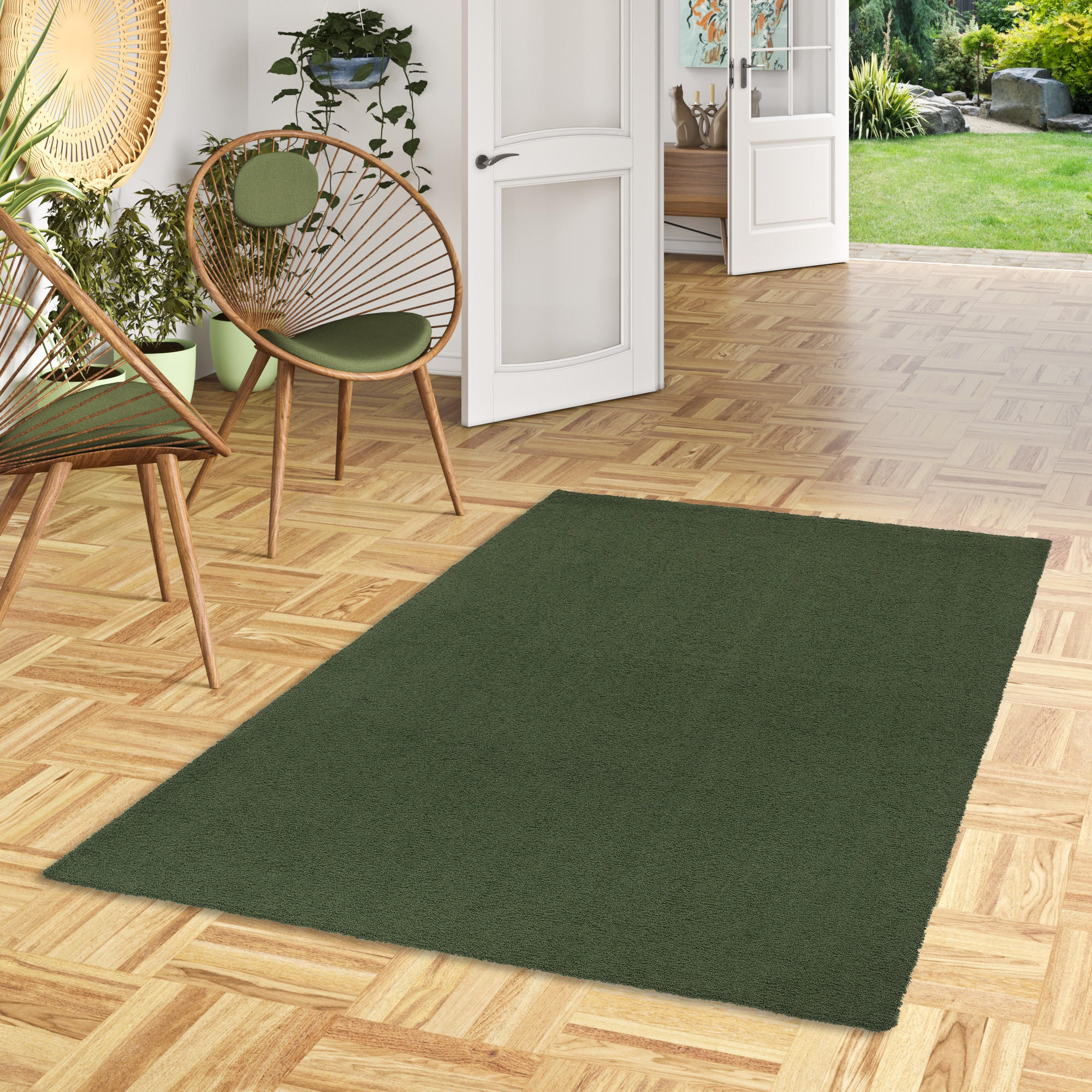 LUXUS HOCHFLOR SHAGGY TEPPICH VELVET - Grün, Textil (200/300cm) - Snapstyle