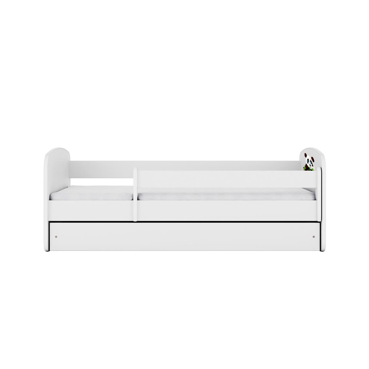 KINDERBETT Panda 2 mit Schublade und Matratze 140/70 - Weiß, Holzwerkstoff (70/140cm) - RAUMHIRSCH FURNITURE