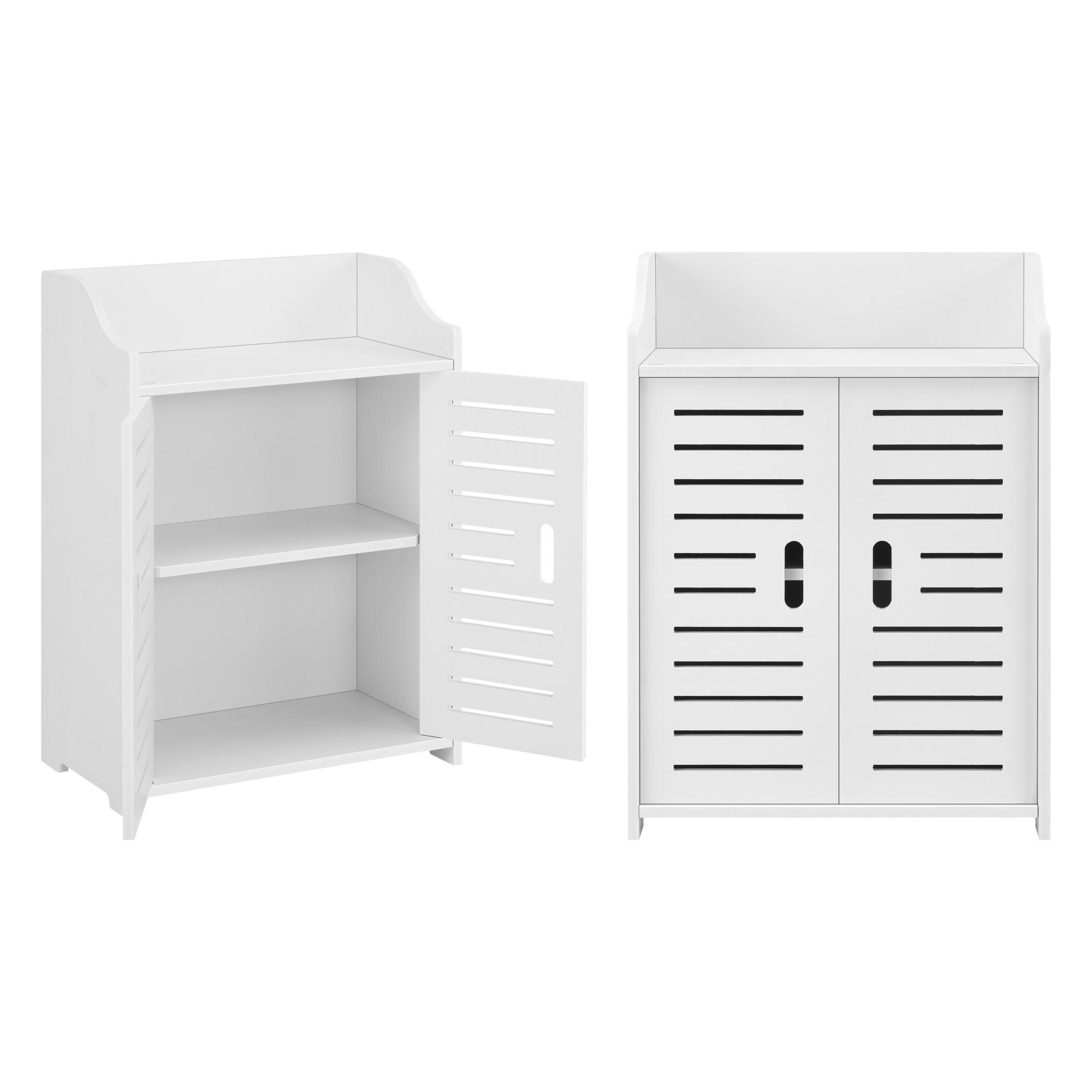 Thumbnail - [en.casa] Badezimmerschrank, Weiß, Kunststoff, 45x62x25 cm, Badezimmer, Badezimmerschränke, Midischränke