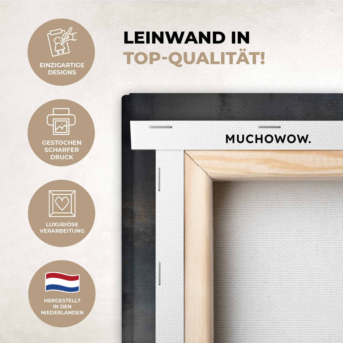 LEINWANDBILD Goldene Reflexion auf dem Wasser Wanddeko Schlafzimmer 60x90 cm - Anthrazit, Textil (60/90cm) - MuchoWow