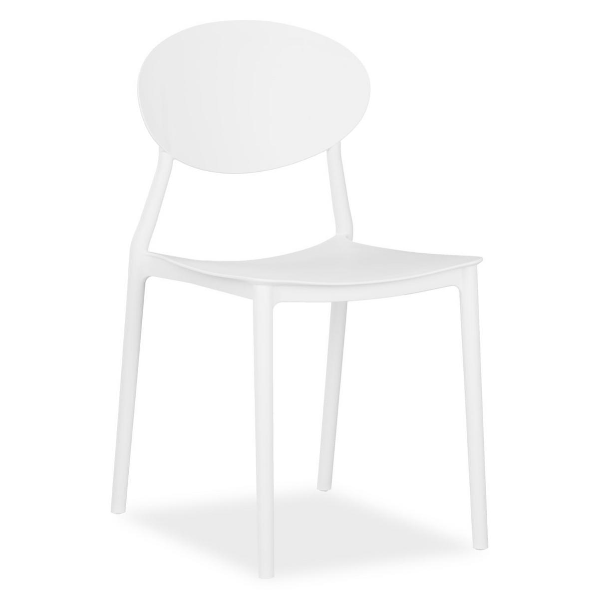 GARTENSTUHL 4er-Set Kunststoff Weiß - Weiß, Kunststoff (41/80/51cm) - Homestyle4u