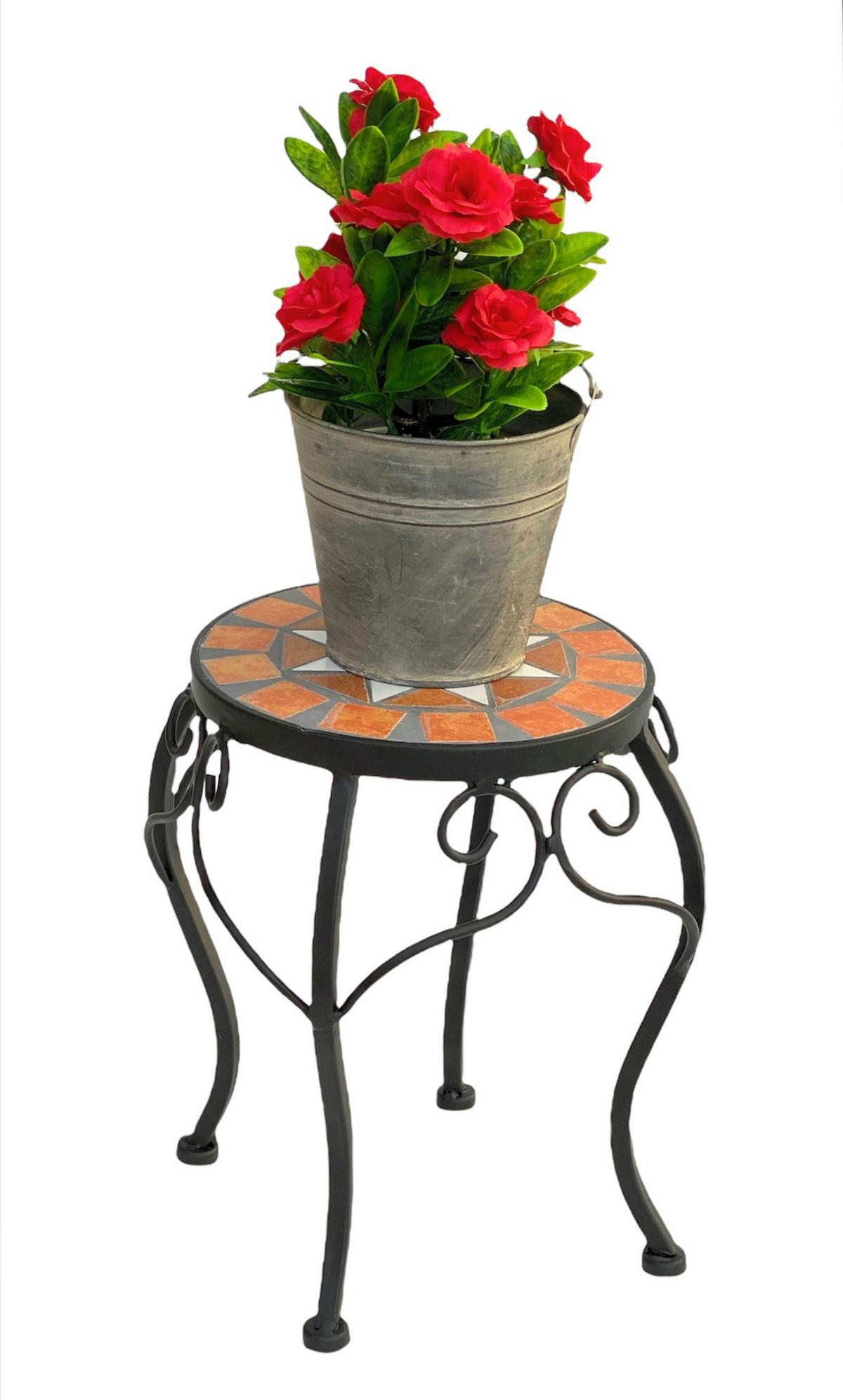 BLUMENHOCKER 27 cm Rund 12014 - Schwarz, Metall (21/27/21cm) - DanDiBo