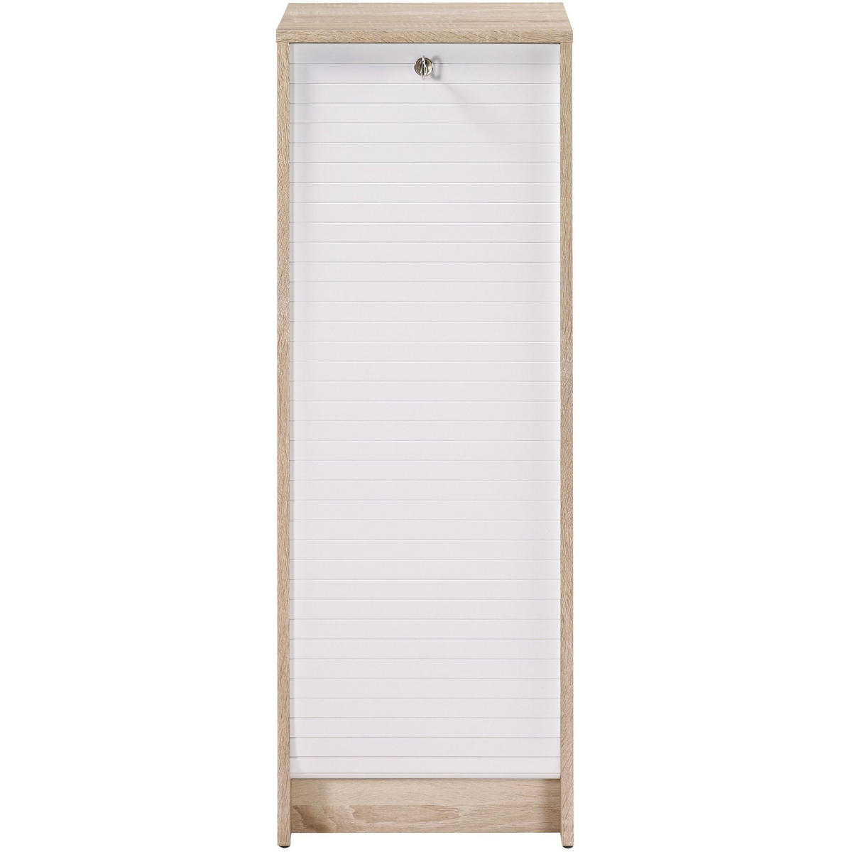 AKTENSCHRANK mit Rolladentür 38,5/35/104cm - Eichefarben/Weiß, Holzwerkstoff (35/104/38.5cm) - Simmob