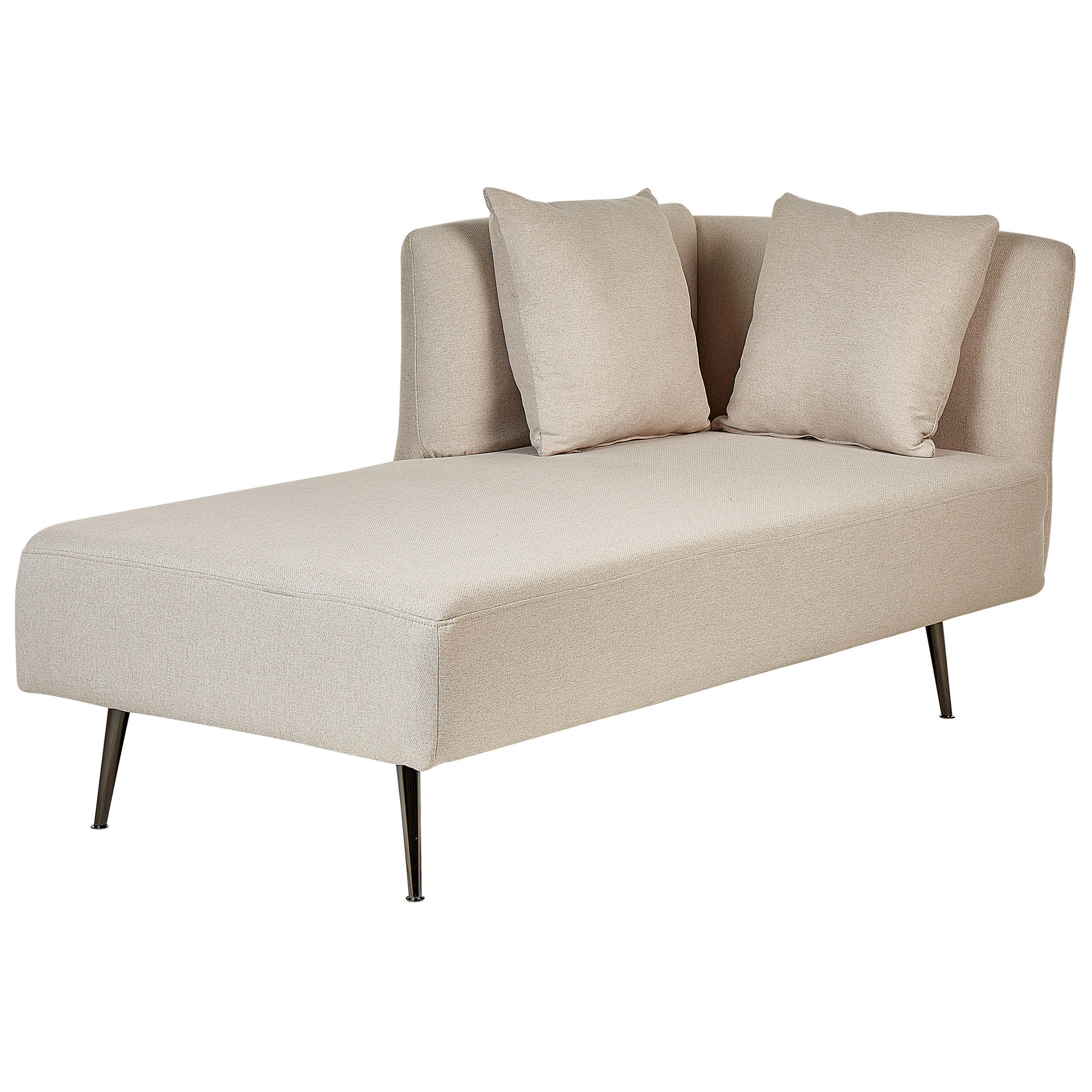 CHAISELONGUE beige rechtsseitig Riom - Beige/Schwarz, Textil (156/75/77cm) - Beliani