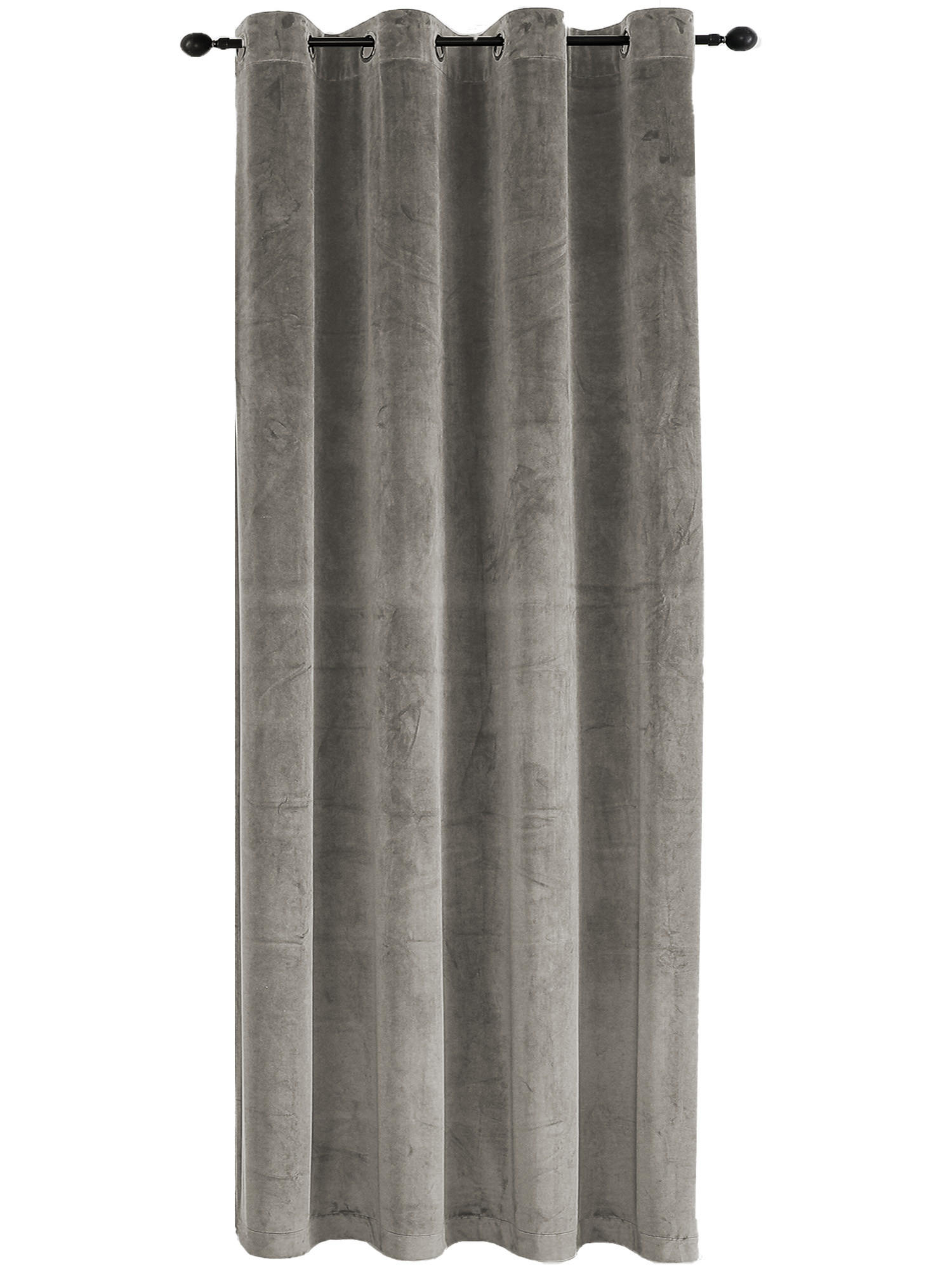 VORHANG Ösen Samt 140/175 cm taupe - Taupe, Textil (140/175cm) - TiborTex