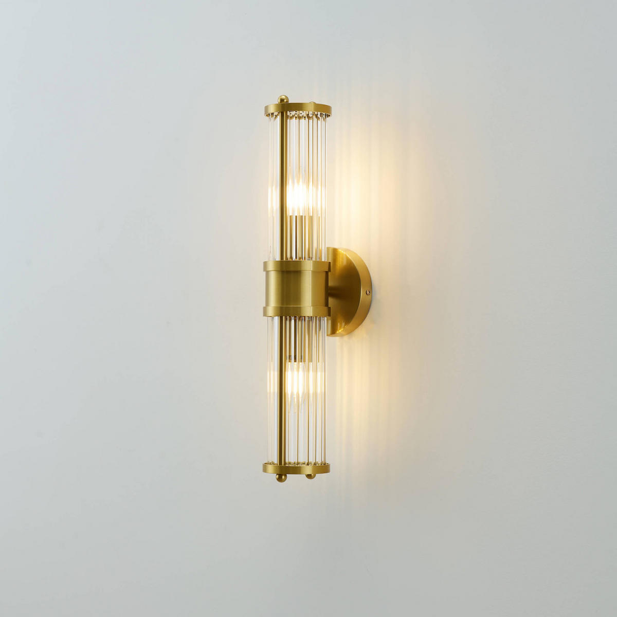 WANDLEUCHTE Medilia, Transparent und goldfarben, 50cm - Transparent, Glas (9/50/13cm) - KOSILUM